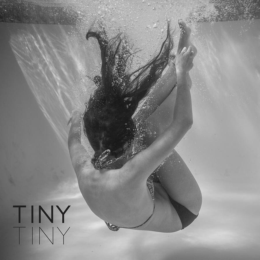 Album cover with woman under water